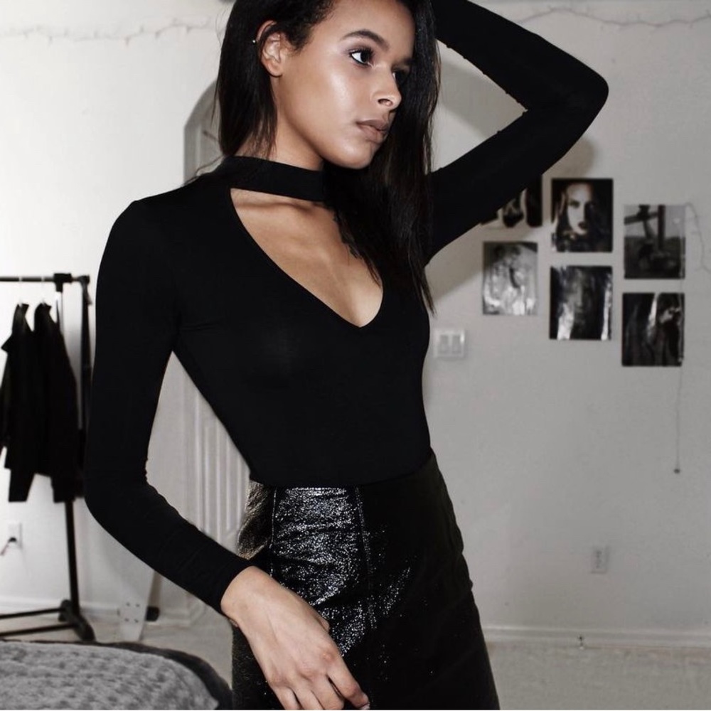 black cut out kendall and kylie bodysuit